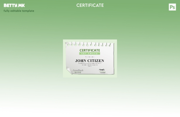 Шаблон за сертификат за награда за уметност во САД во модерен стил во шаблон Wor